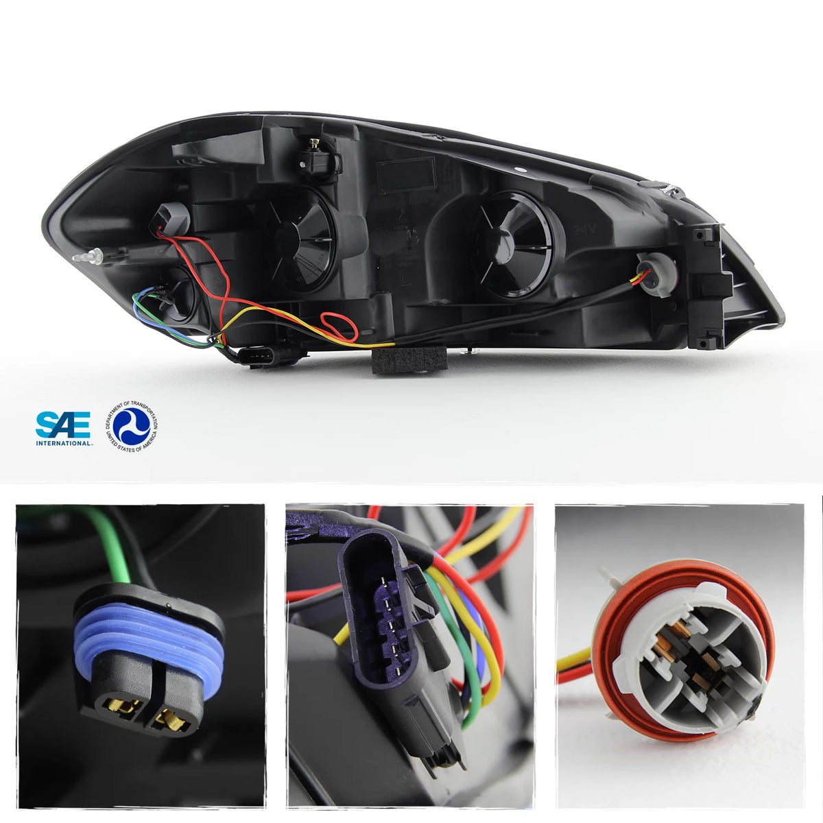 Black Bezel Headlights Pair F572