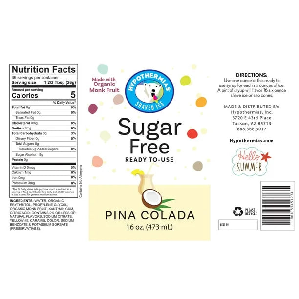Sugar Free Snow Cone Syrups 3 Pints 16 fl. oz Each S918339