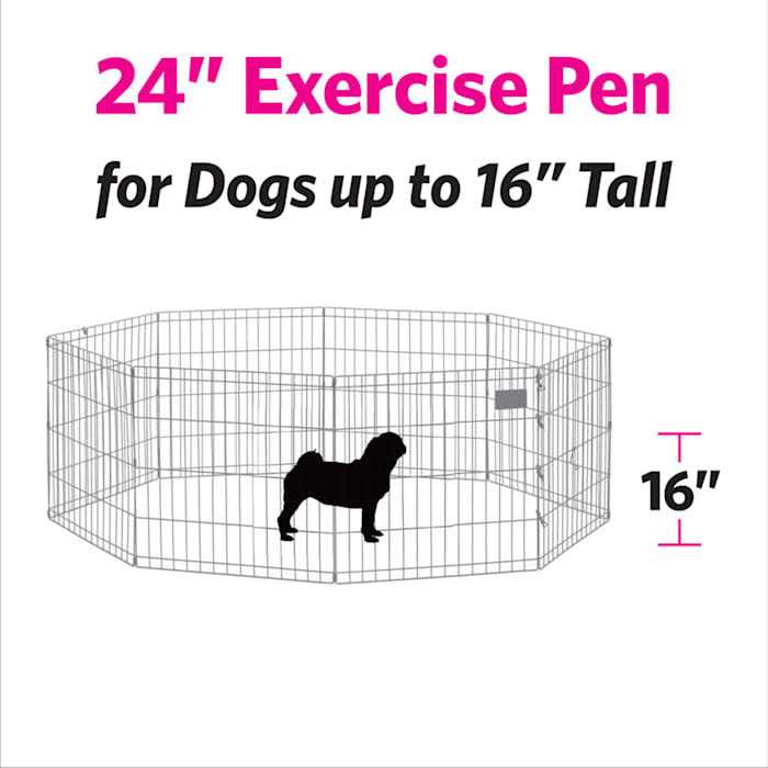 Black 8 Panel Pet Exercise Pen with Walk-Thru Door E3782