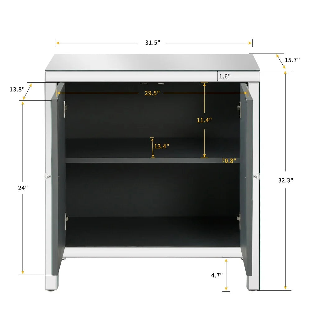Storage Cabinet with Mirror Trim F10709