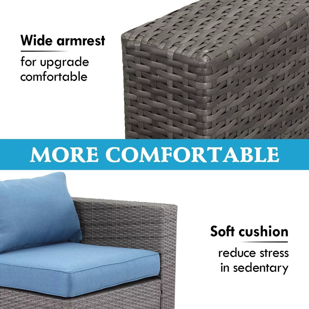 6 Pcs Outdoor Wicker Rattan Furniture Set with Cushions Z735885