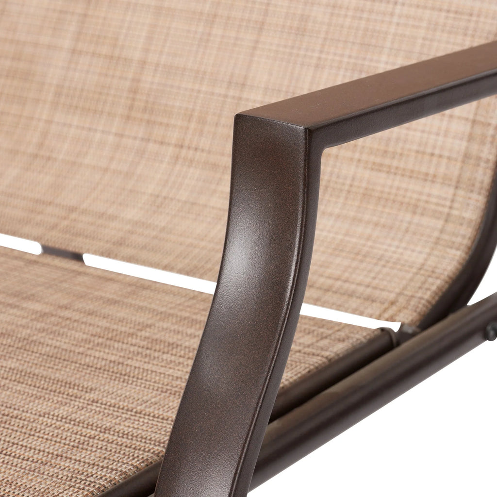Tan Set of 2 Steel Outdoor Chaise Lounge R14899