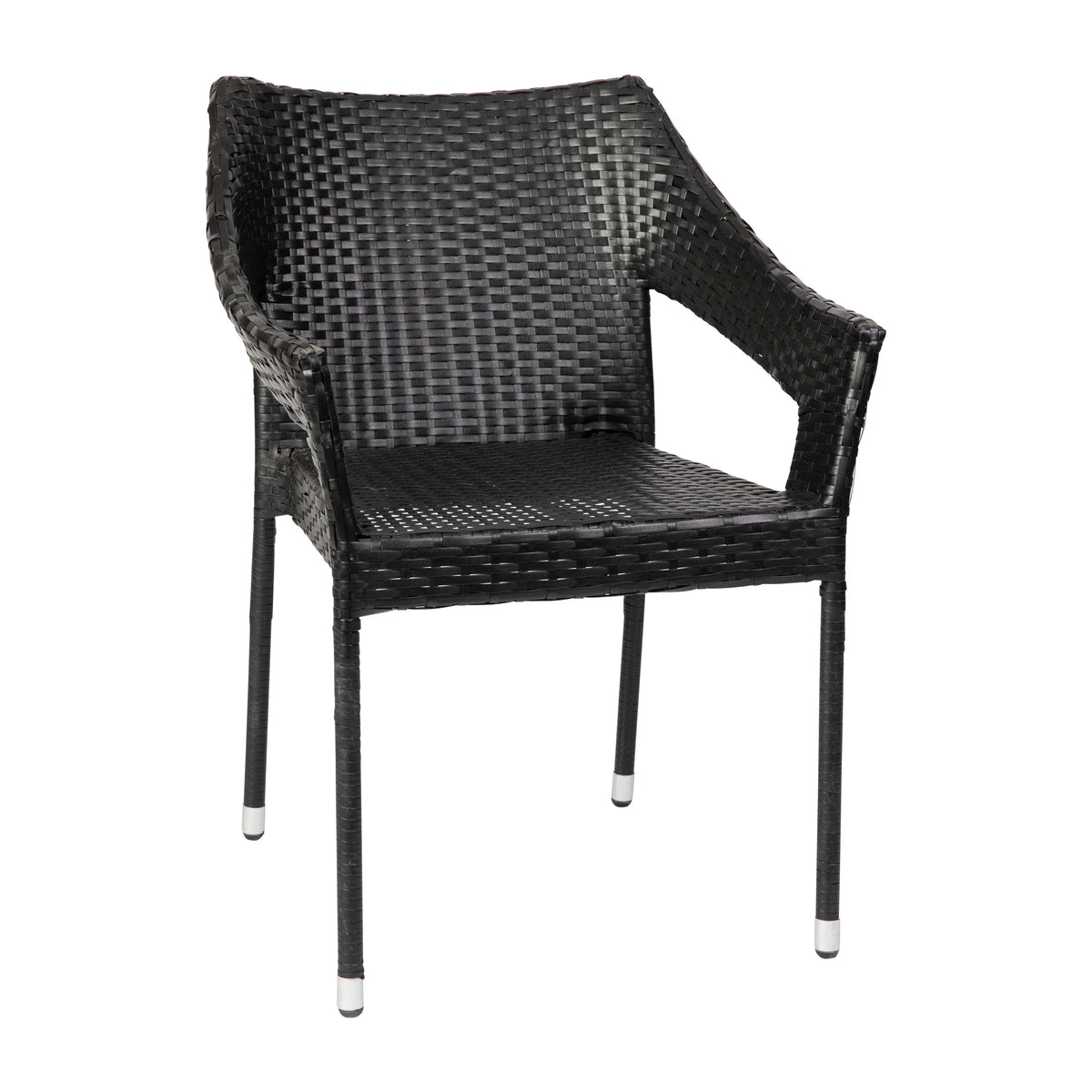 Black PE Rattan Wicker Stacking Patio Chair S517