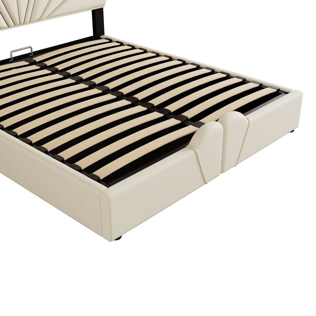 Queen Size Beige Platform Bed N3199