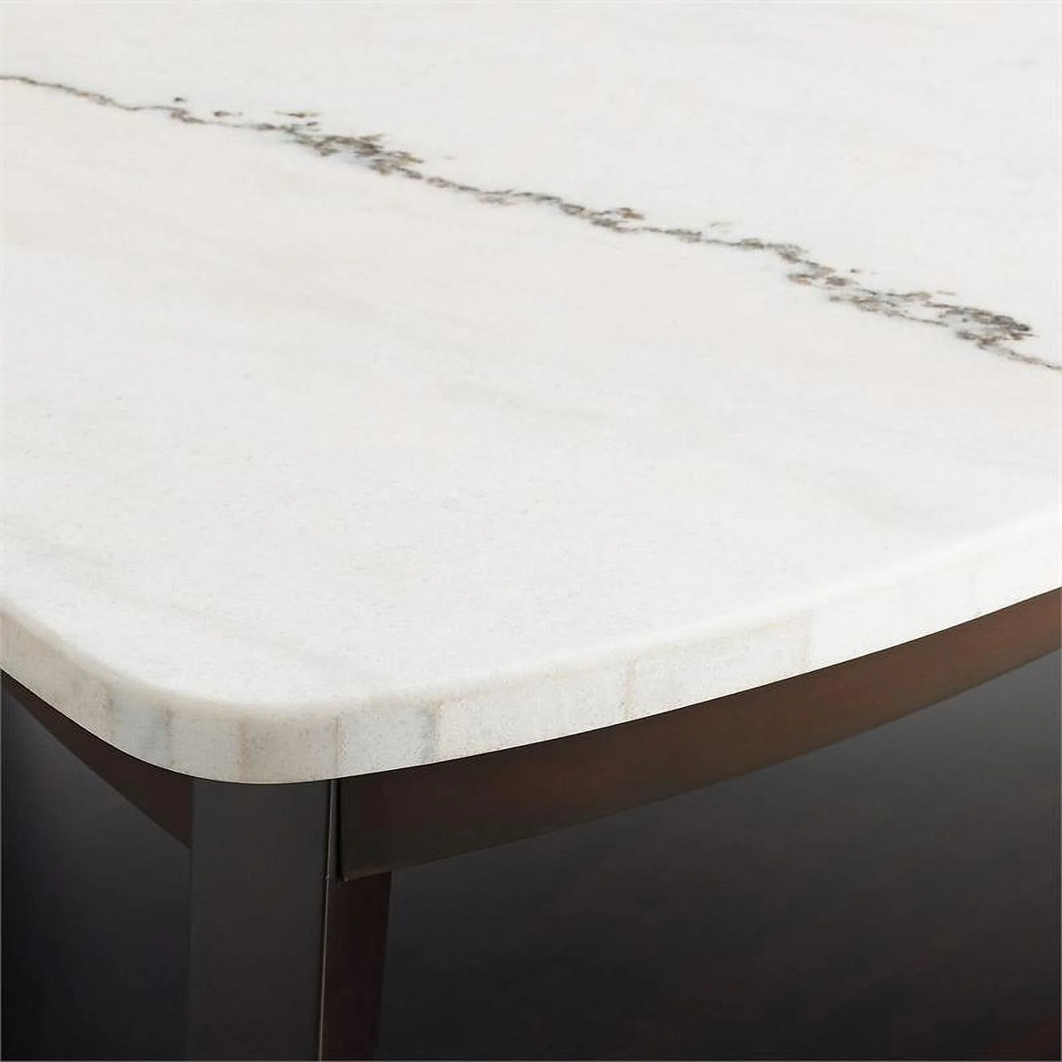 White Marble Top End Table with Black Base T90554