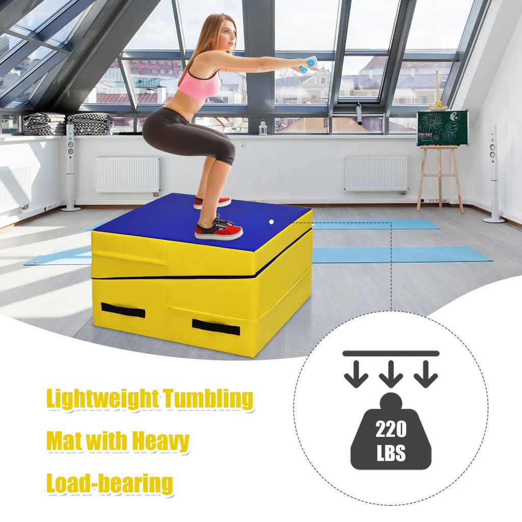 Folding Incline Gymnastics Mat Yellow W553