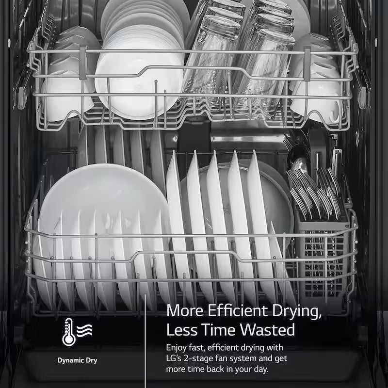 White Front Control Dishwasher with Stainless Steel Tub E61459