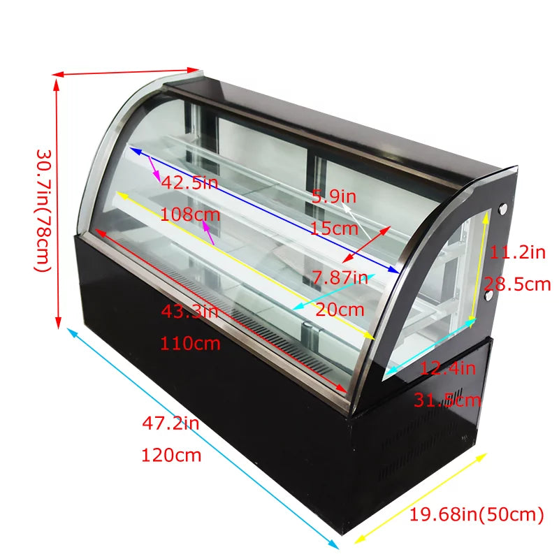 47" Commercial Countertop Refrigerated Cake Display Cabinet 220V F50549