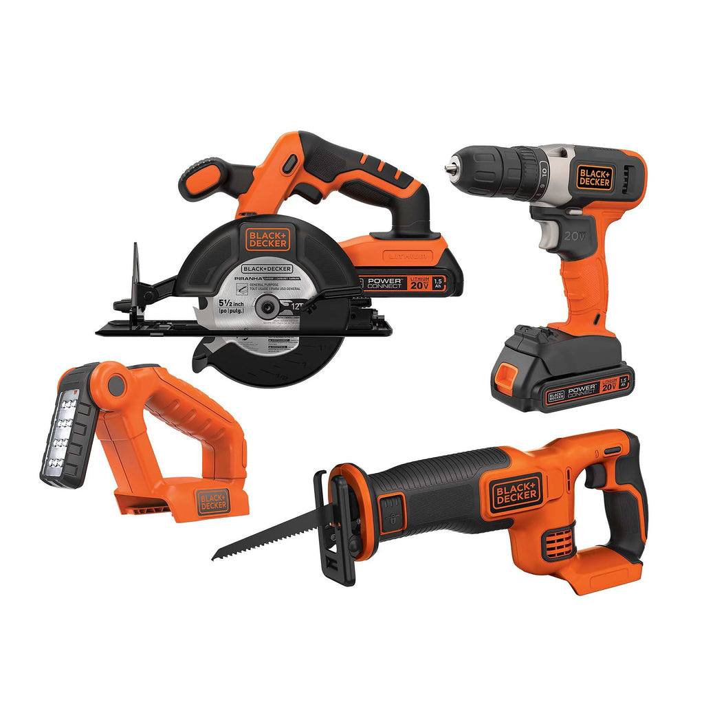 20 Volt 4-Tool Kit with Drill, Circular Saw, Reciprocating Saw, and Work Light Q245384