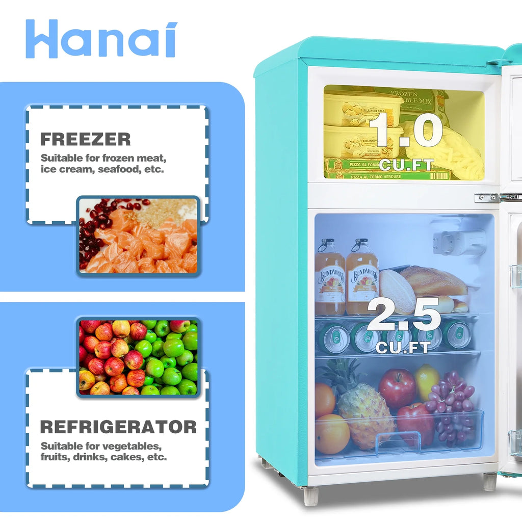 Blue 3.5 Cu.ft Mini Fridge with Freezer E4059