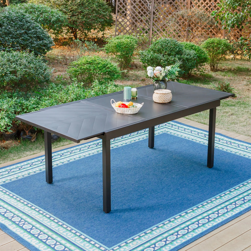 Black Expandable Metal Dining Table B682