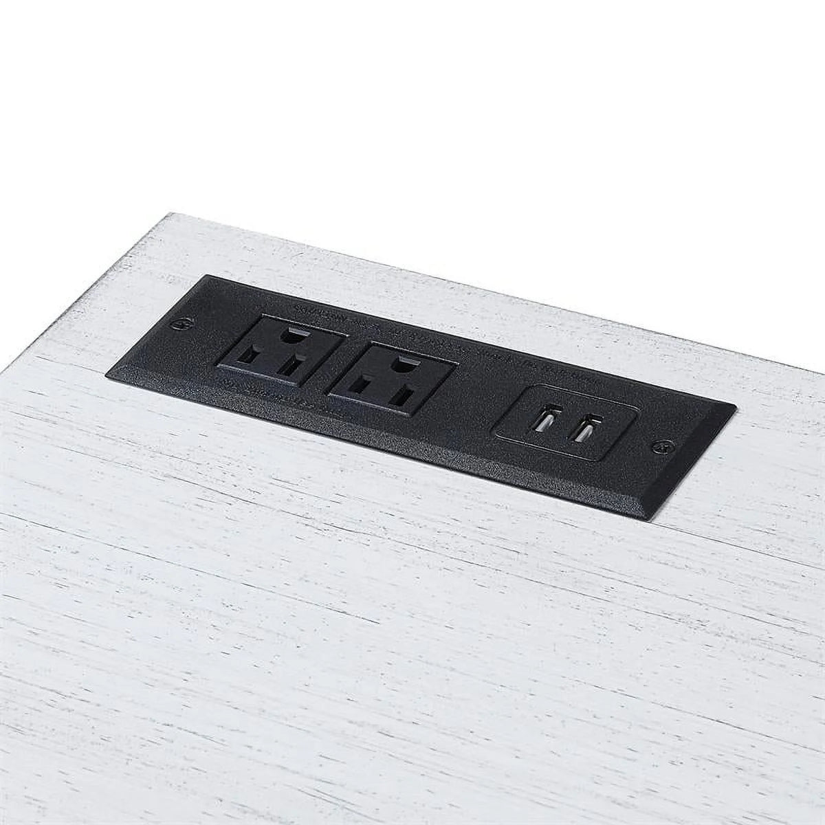 White Wood Writing Desk with USB Port T470