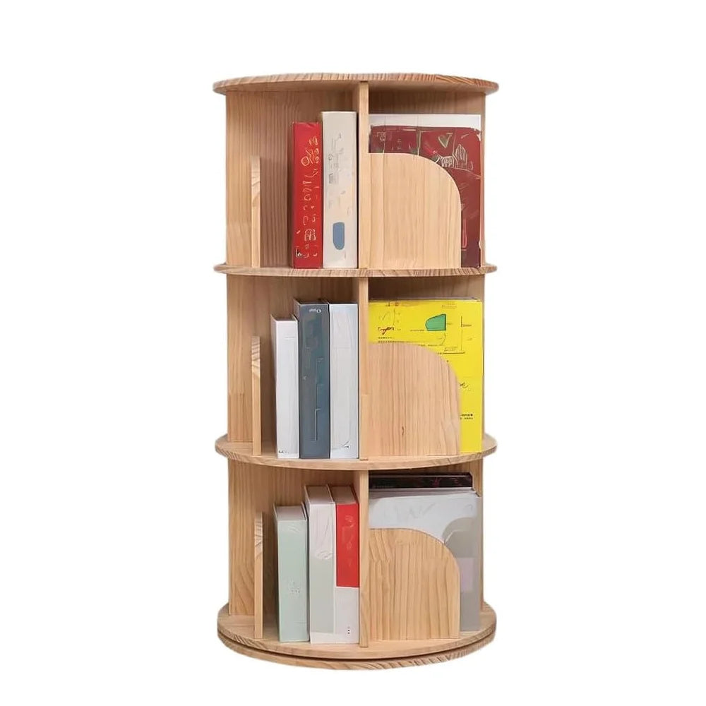 3 Tier Rotating Wood Bookshelf E563756