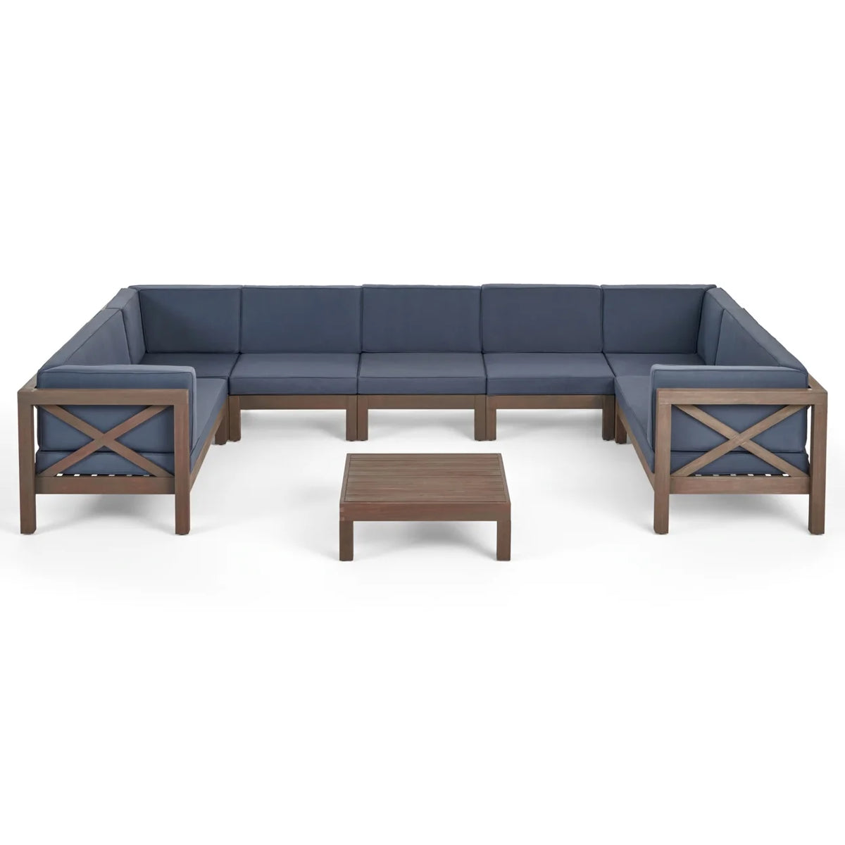 9 Seater Acacia Wood Sectional Sofa Set K354