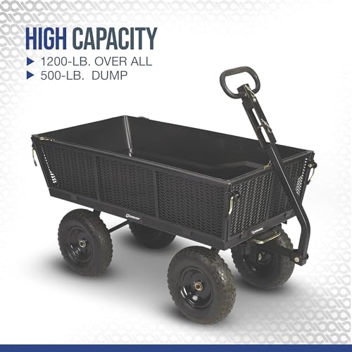 Steel Dump Cart with Removable Liner, 1200-Lb. Capacity J5047