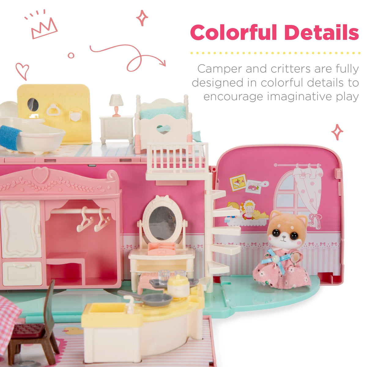 Camper Van Playset Toy with 54 Accessories O662913