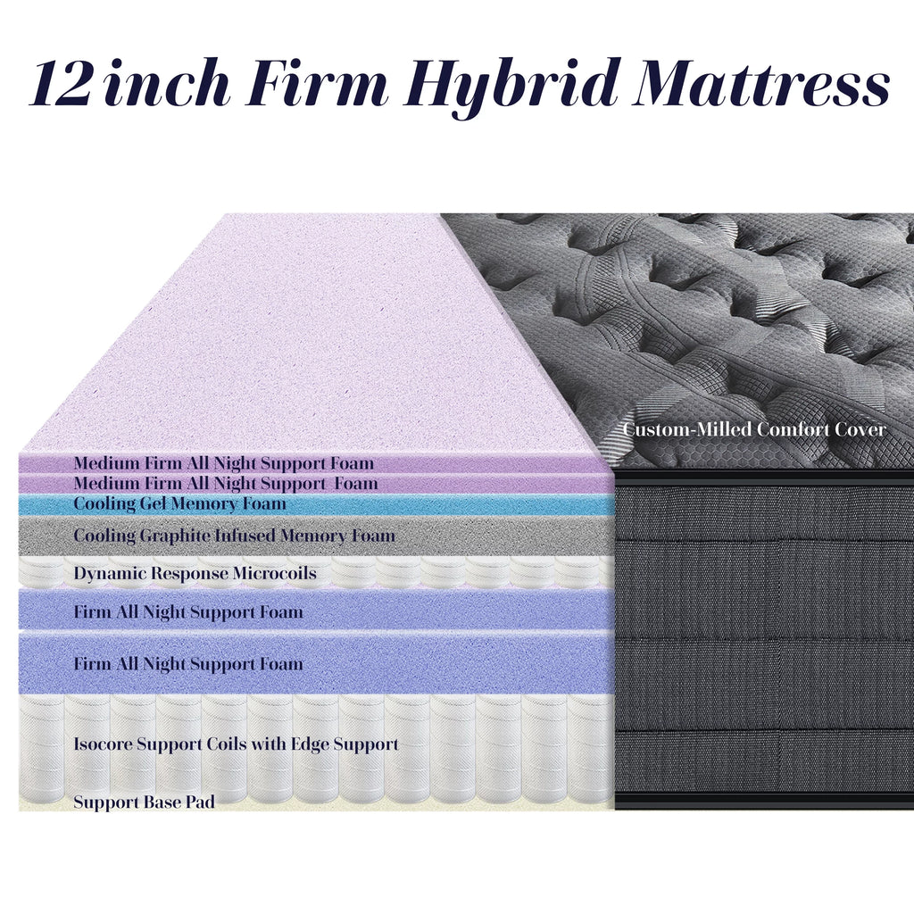 12 Inch Firm Hybrid Mattress Twin XL V47428