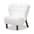 White Boucle Upholstered Wood Accent Chair S88263