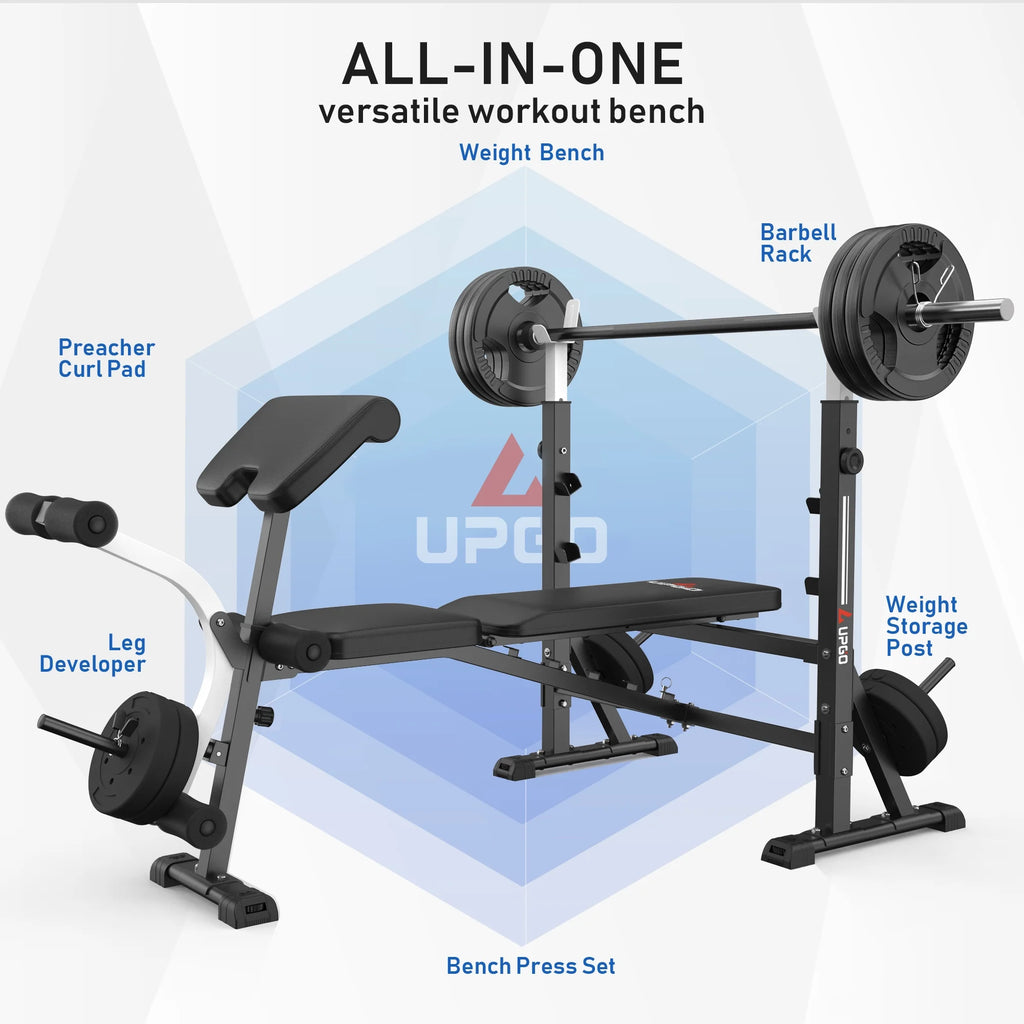 Standard Weight Bench with Preacher Curl Pad and Leg Developer K278897