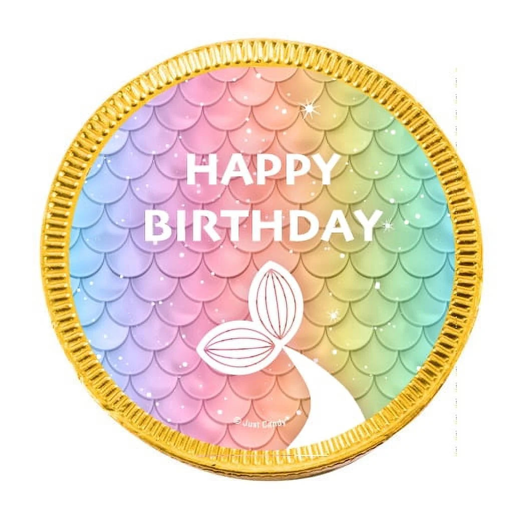84 Pcs Rainbow Mermaid Candy Party Favors Chocolate Coins B395