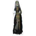 5.5' Black and Green Lighted Standing Witch Halloween Display C121