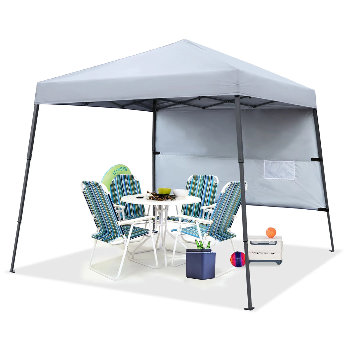 10ft x 10ft Pop Up Canopy Tent with Sidewall Y1491