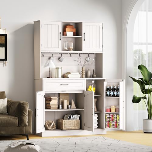 71" Pantry Cabinet with LED Light & Outlet L547006