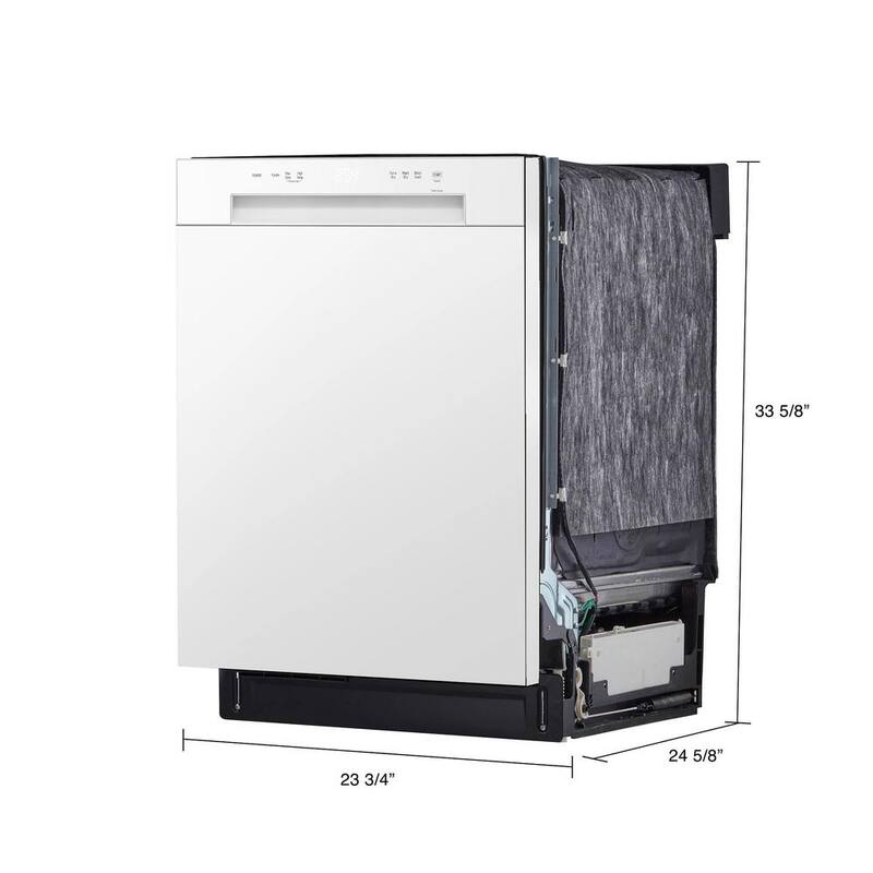 White Front Control Dishwasher with Stainless Steel Tub E61459