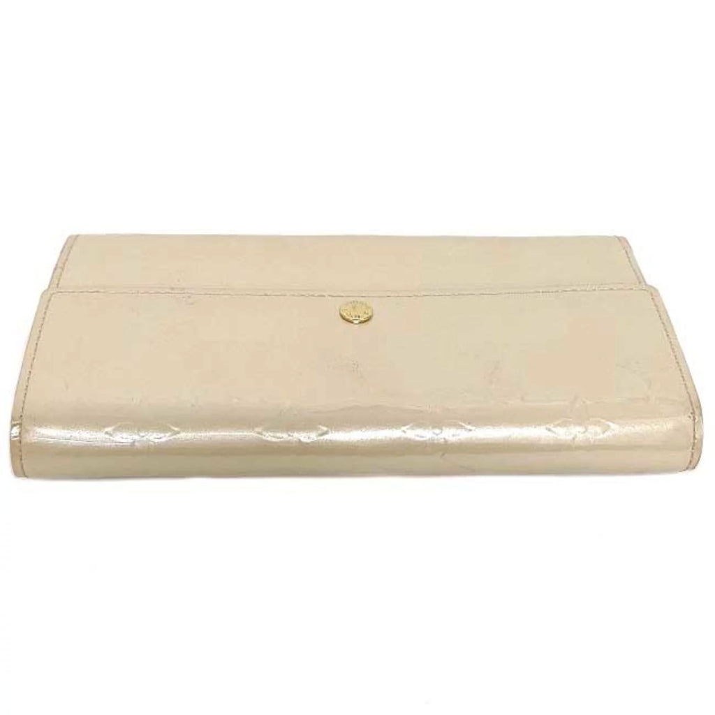 Pre-Owned Beige Monogram Verni Patent Leather Long Bi-Fold Wallet S82059