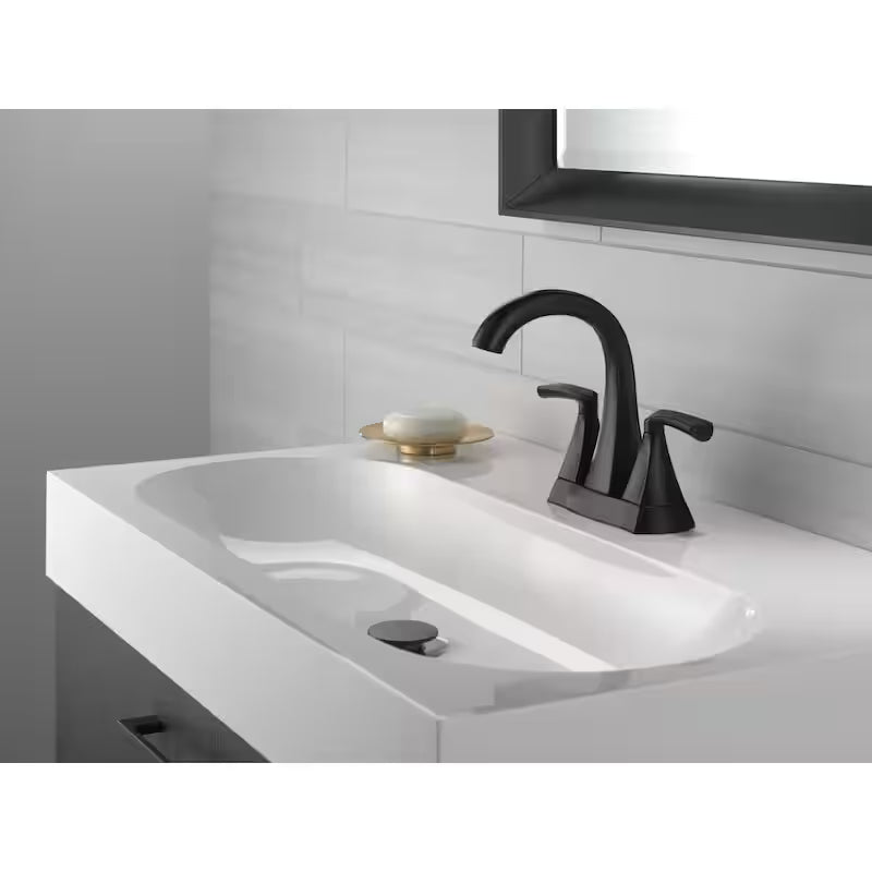 2-Handle Centerset Bathroom Faucet in Matte Black O971
