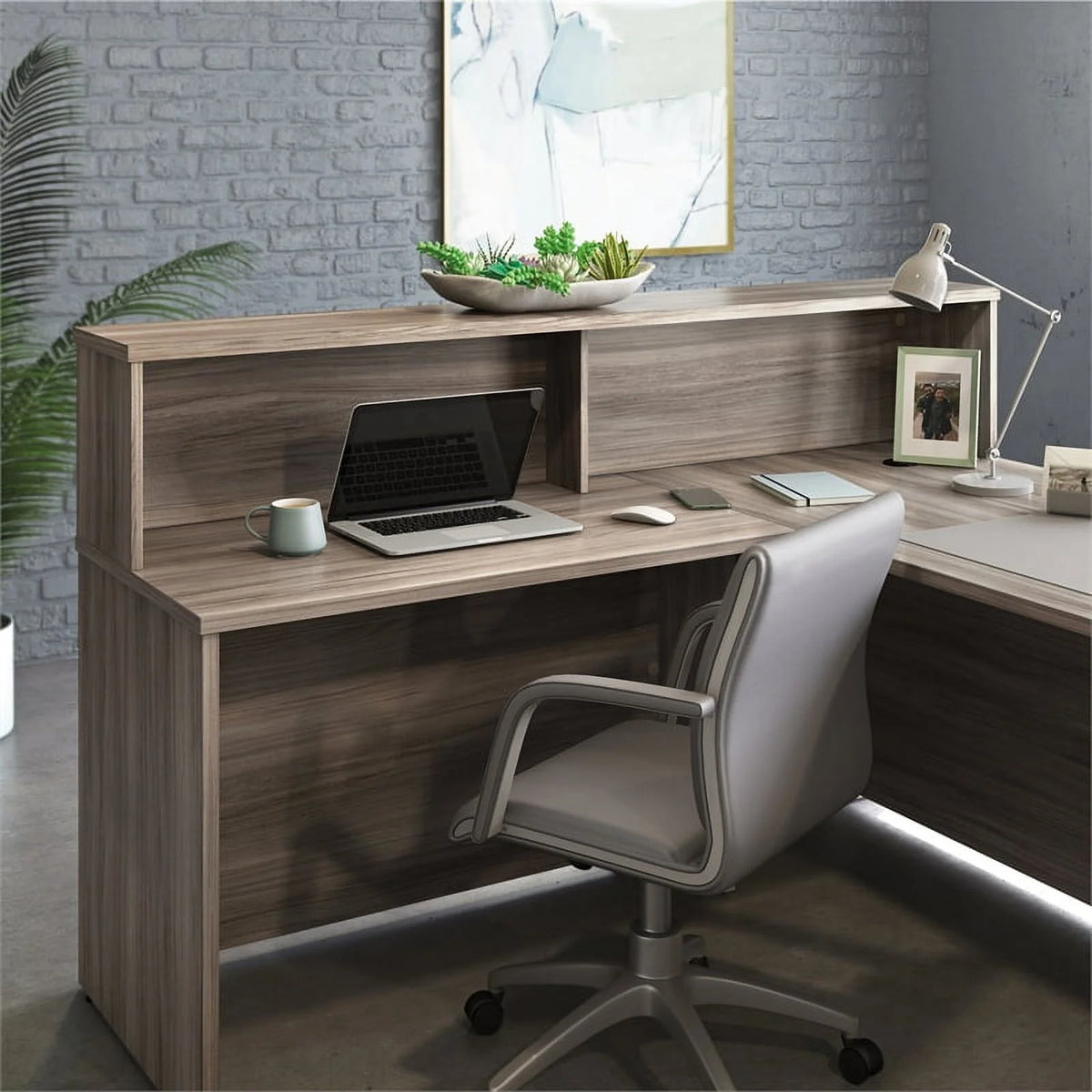 Engineered Wood Reception Station Hutch E73040