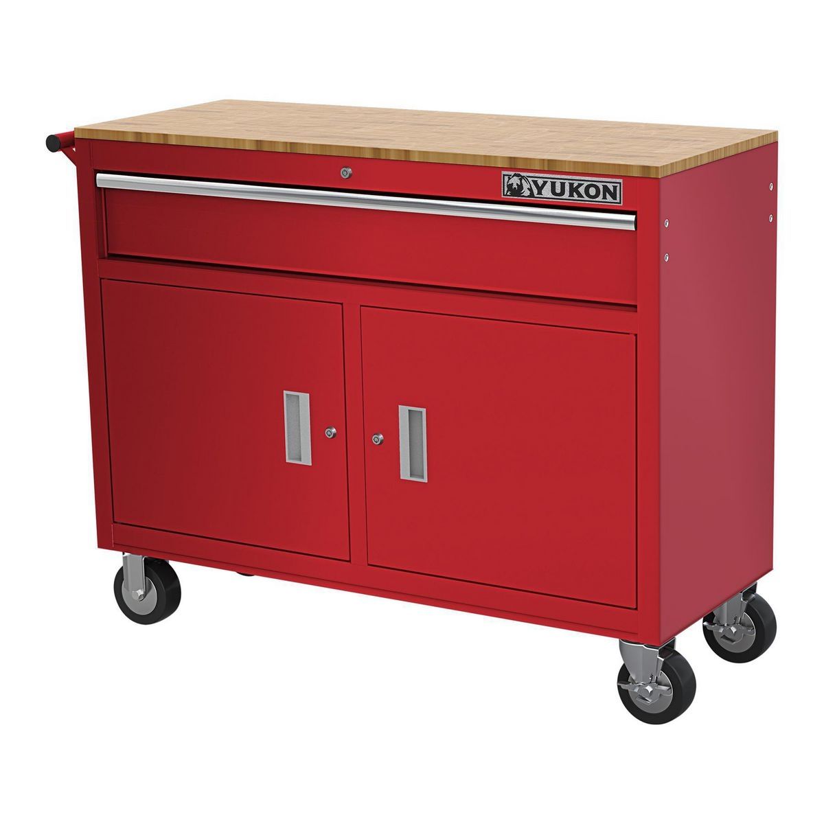 46 in. Mobile Workbench with Solid Wood Top J55266