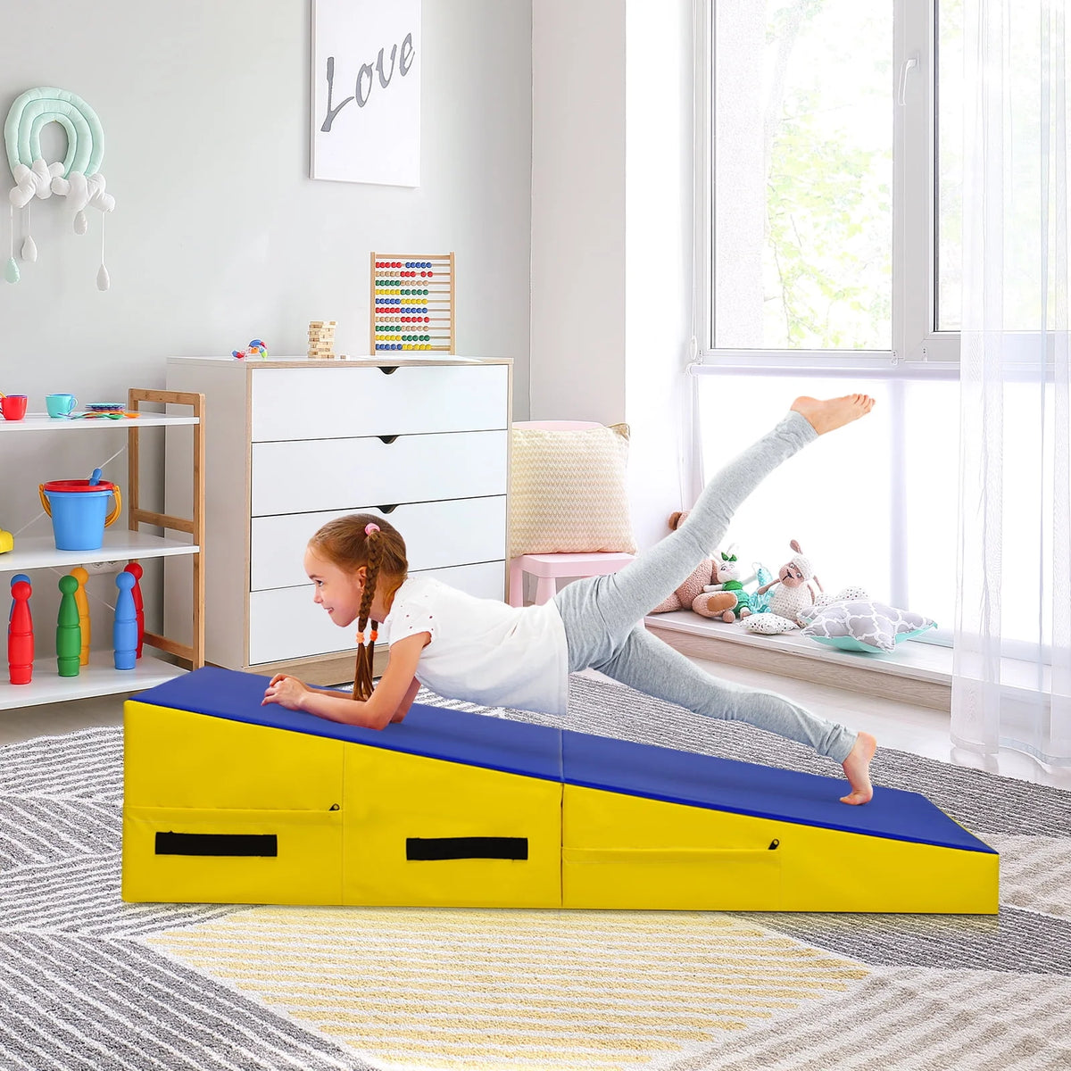 Folding Incline Gymnastics Mat Yellow W553