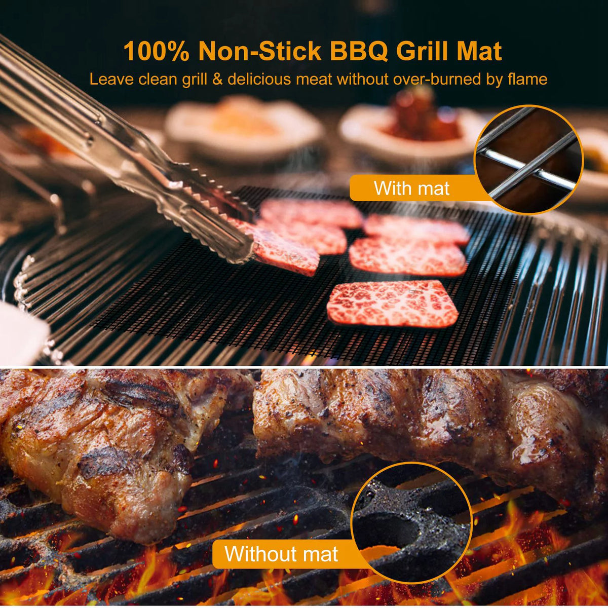 Portable Charcoal Grill with Non-Stick Grill Mat W27038