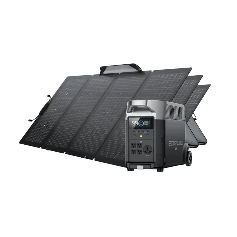 DELTA Pro Portable Power Station and 3 x Bifacial Portable Solar Panel L930