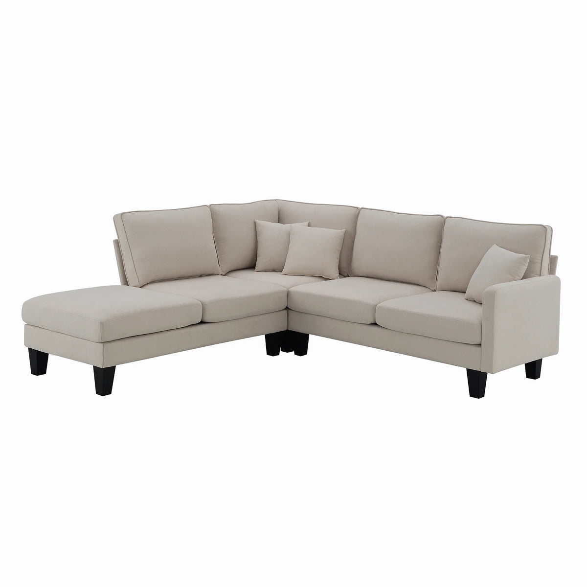 Beige L Shape Sectional Sofa with Recliner D175867