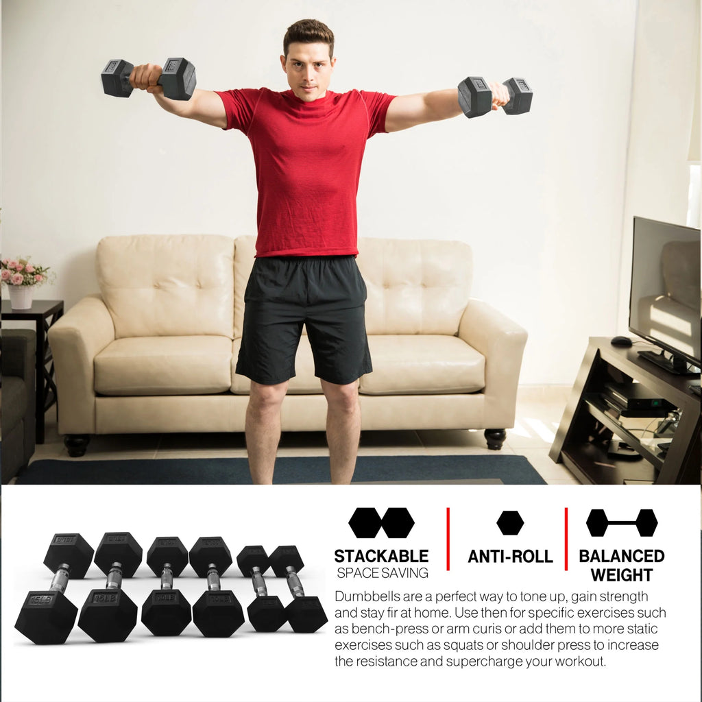 30 Pounds Hexagonal Cast Iron Dumbbell X178689