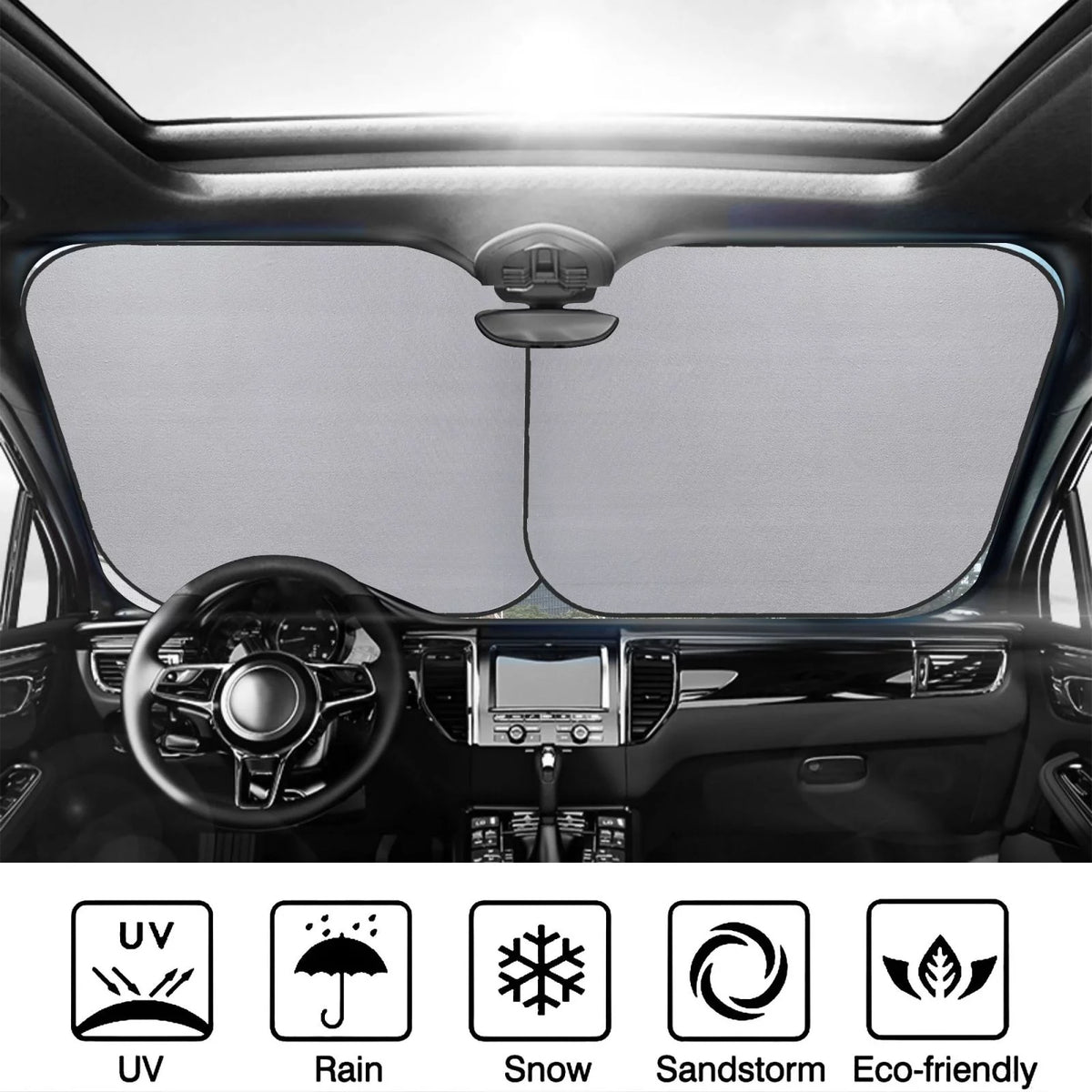 2 Piece Foldable Car Sun Shade Windshield X4327