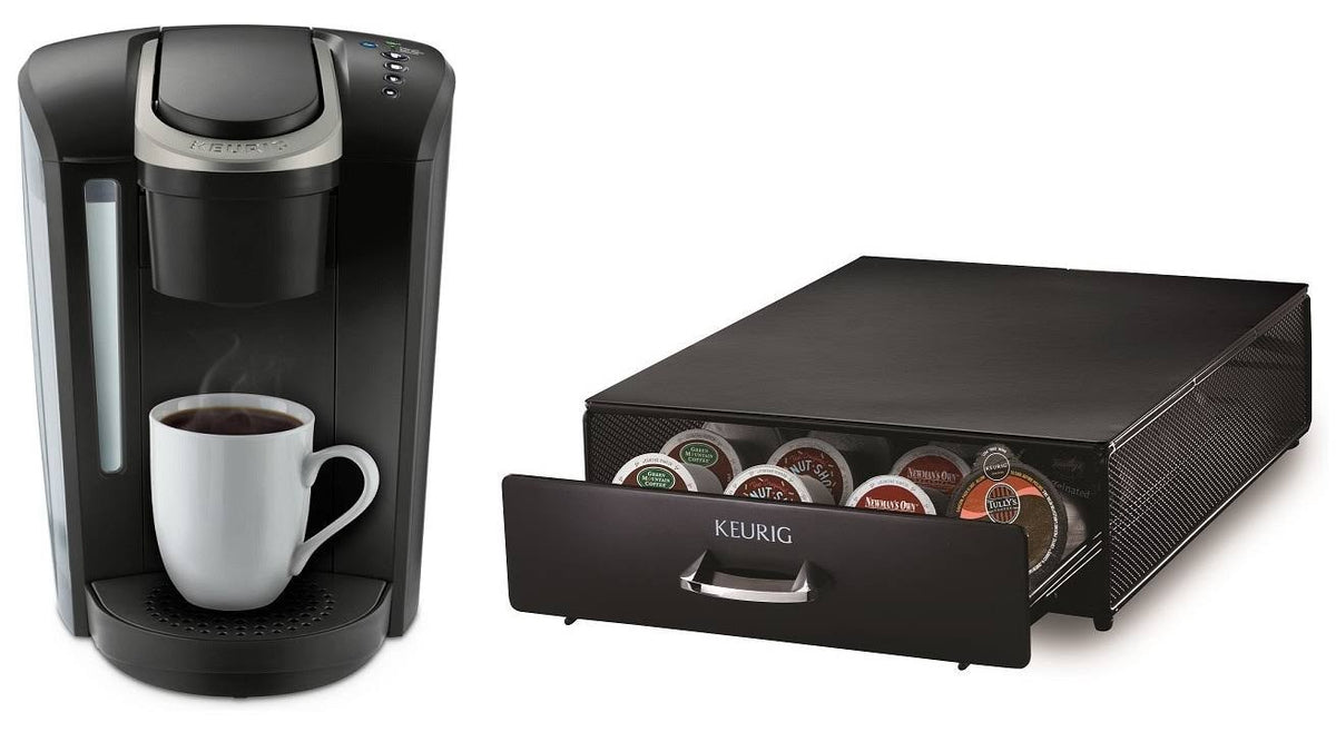 Black Coffee Brewer with Storage Drawer F65435