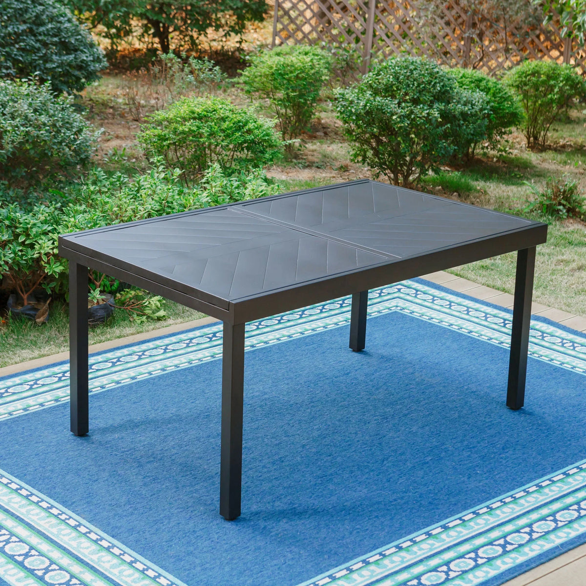 Black Expandable Metal Dining Table B682