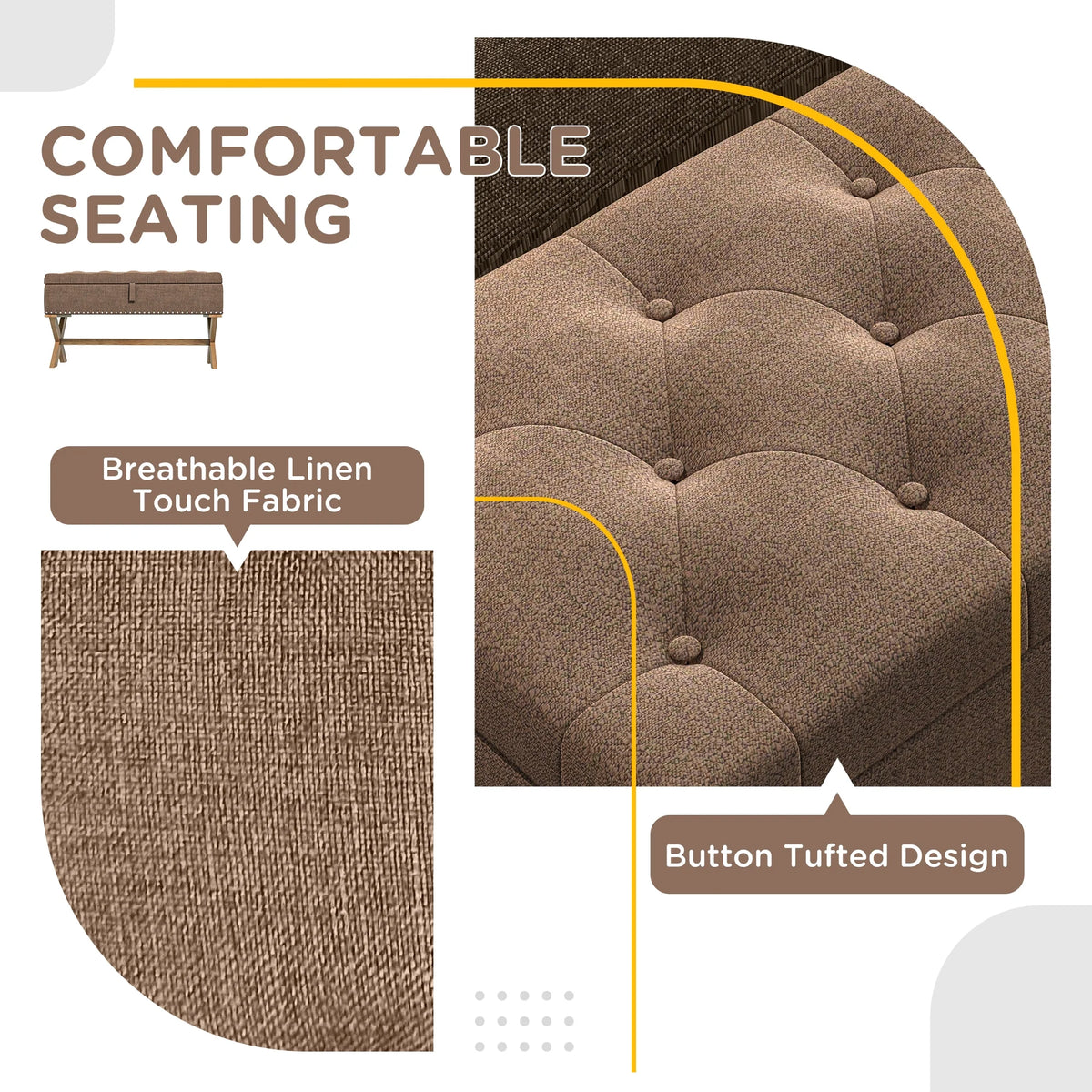 Upholstered Bench with Wood Legs Z17196