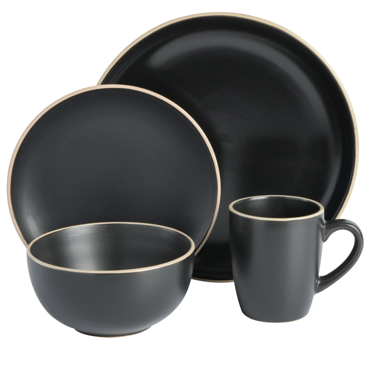 32 Piece Black Dinnerware Set T667435