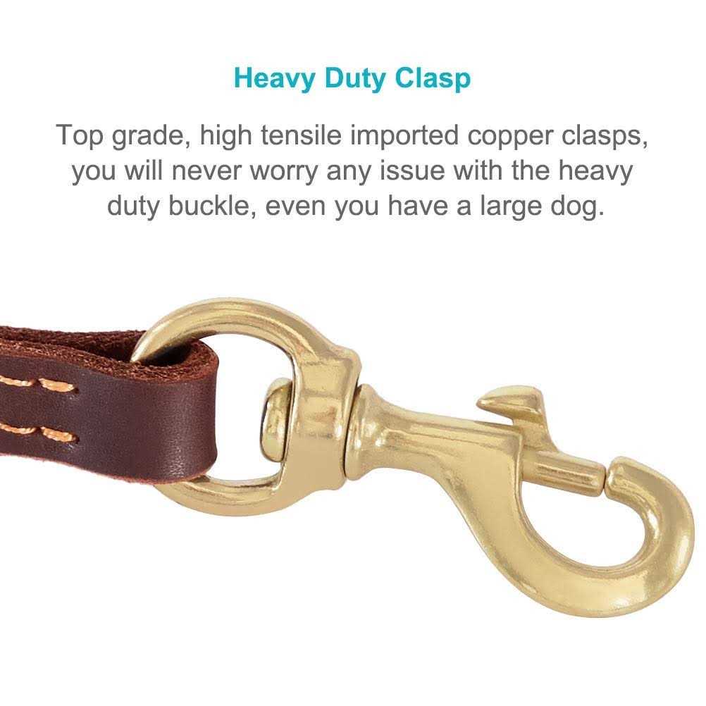 Leather Dog Leash 6 Foot Braided Heavy Duty U816