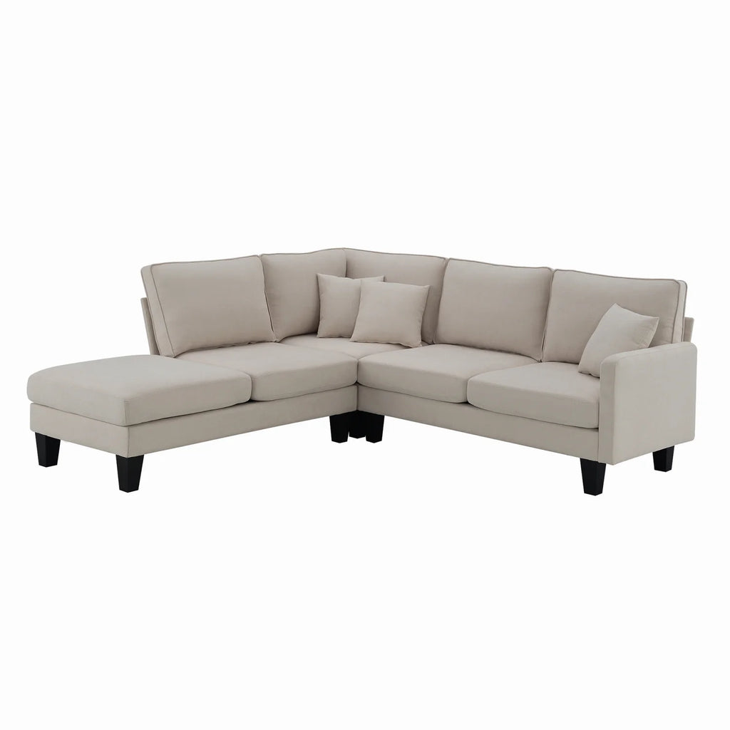 Beige L Shape Sectional Sofa with Recliner D175867