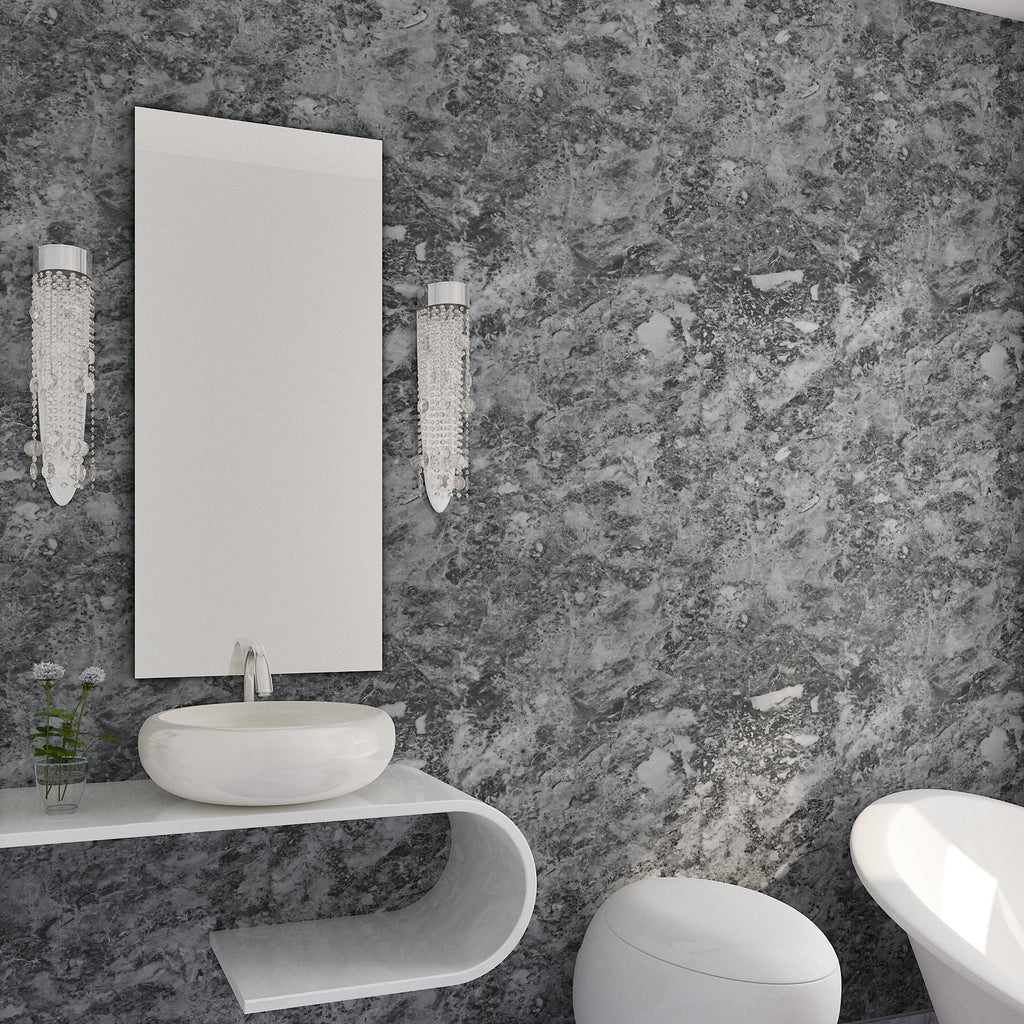 Charcoal Grey Marble Contact Paper Self Adhesive Waterproof Vinyl Wallpaper E39378