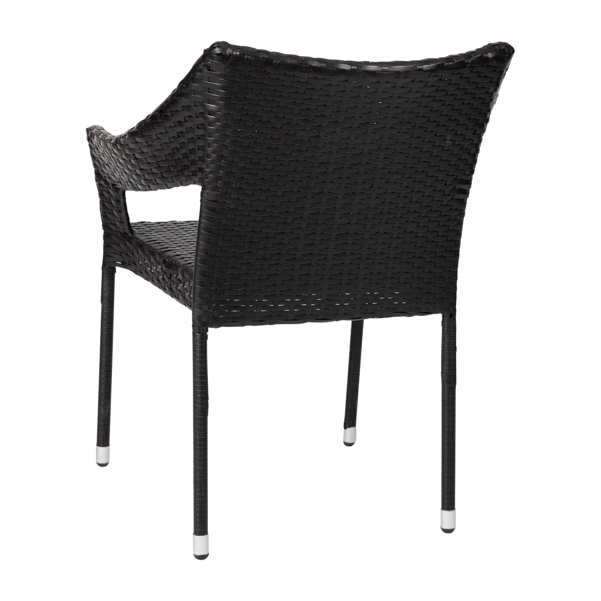 Black PE Rattan Wicker Stacking Patio Chair S517