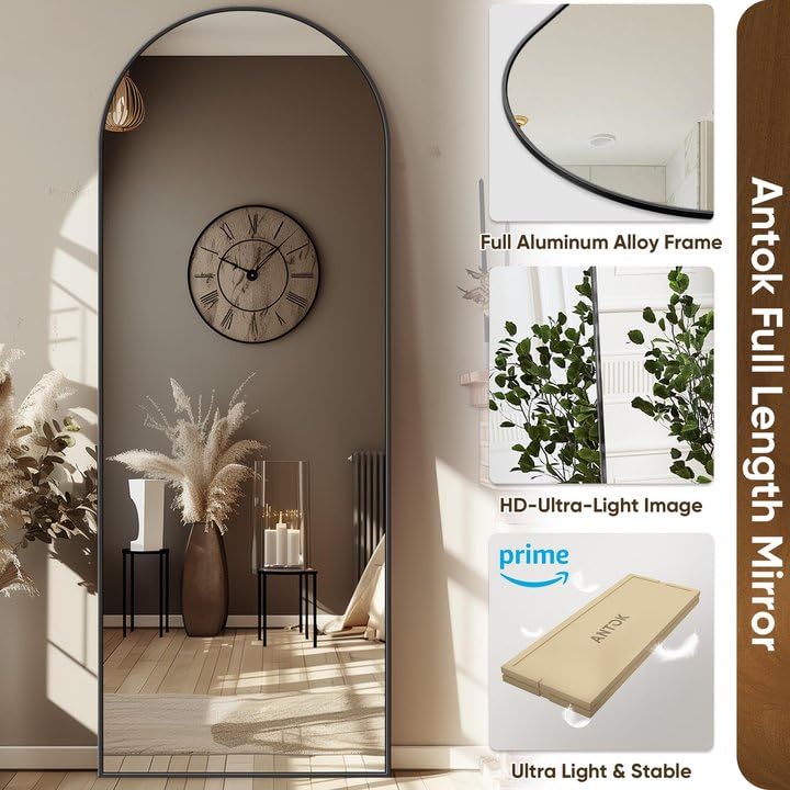 71"x28" Black Full Length Floor Mirror with Stand Y712