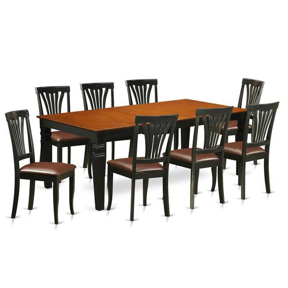 9 Piece Black Cherry Dining Table Set with 8 Chairs S2073