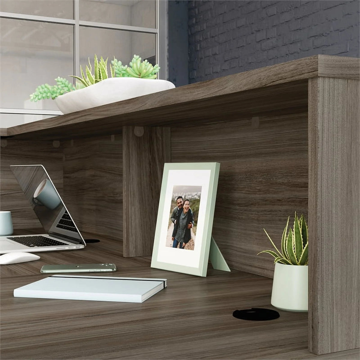 Engineered Wood Reception Station Hutch E73040