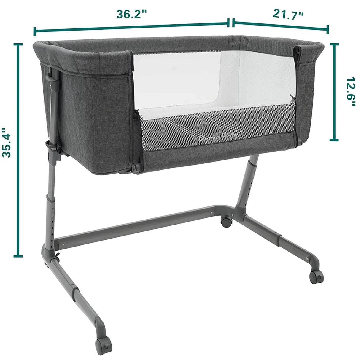 Grey Bassinet with Wheels and Folding Frame N257